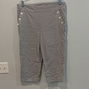 Counterparts Black and White Striped Capris